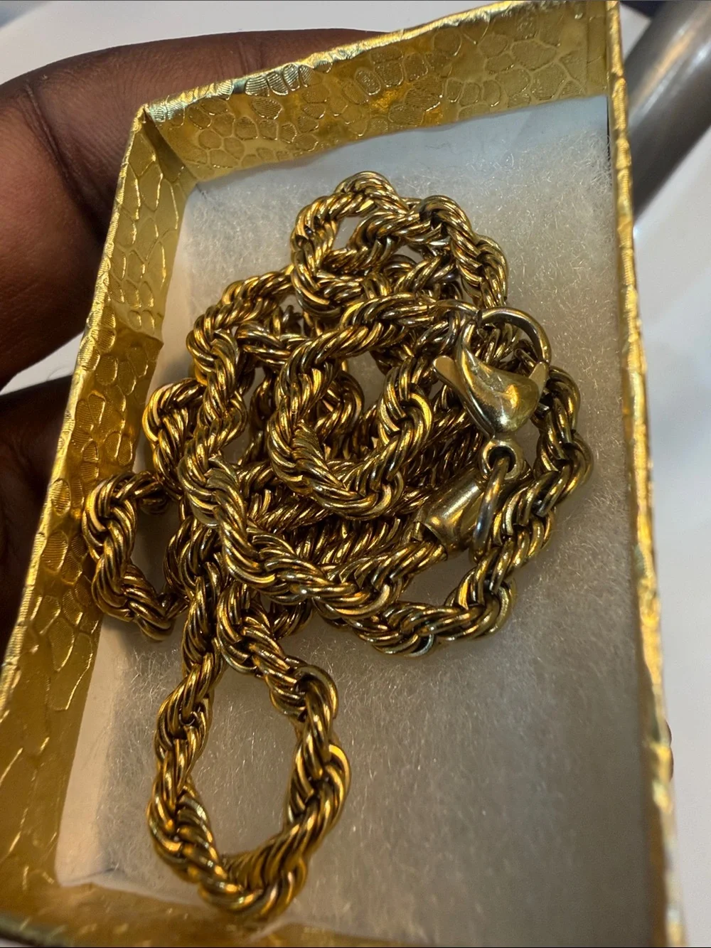 Gold Rope Chain Necklace - Classic Twist Link
